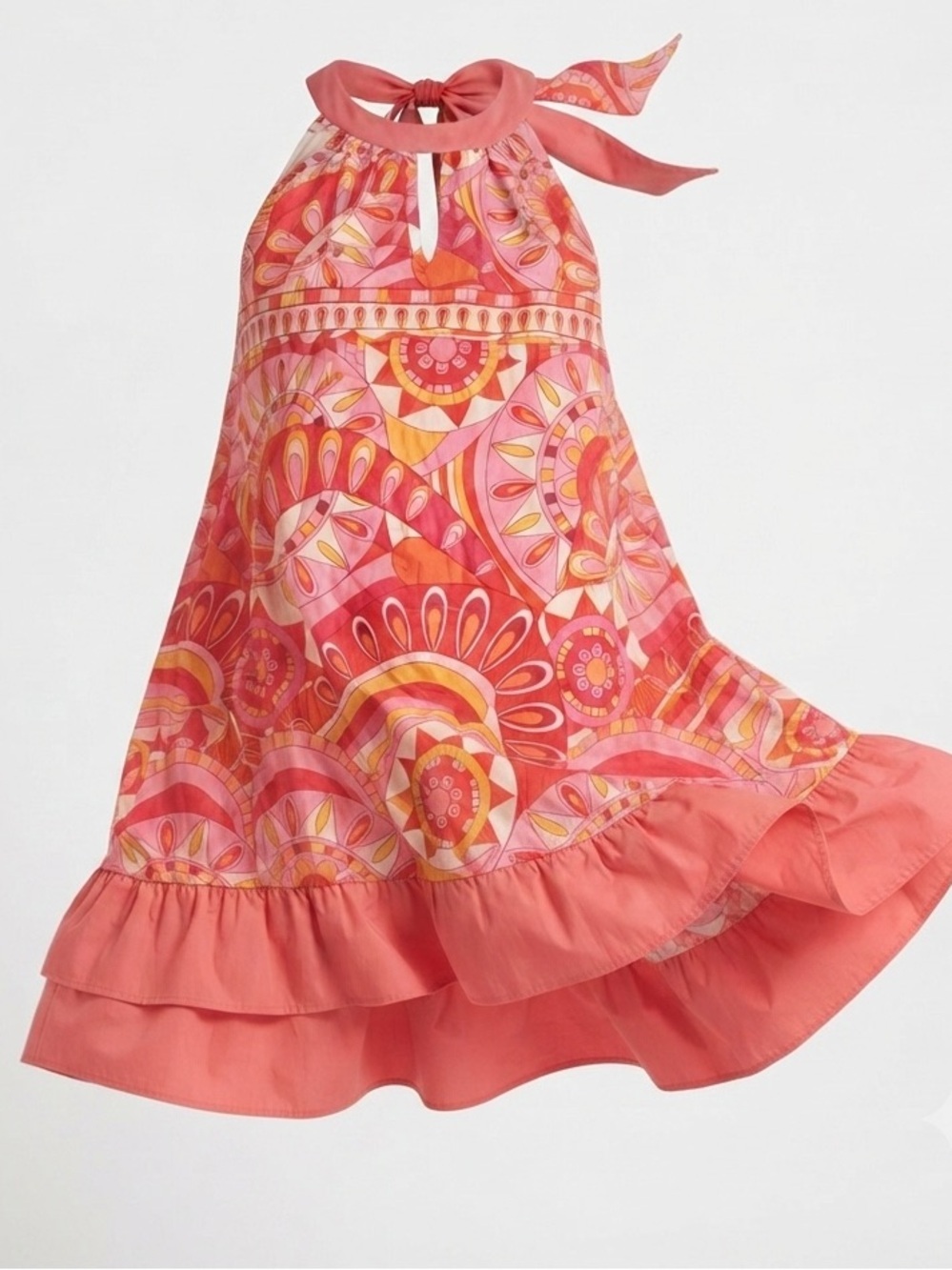 Multicolor Pink & Red Printed Summer Sundress XL